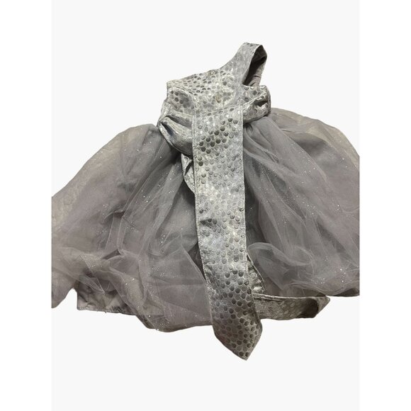 Pippa & Julie Silver Tulle Dress Infant Girls Size 18 months Excellent gently us - Picture 3 of 5